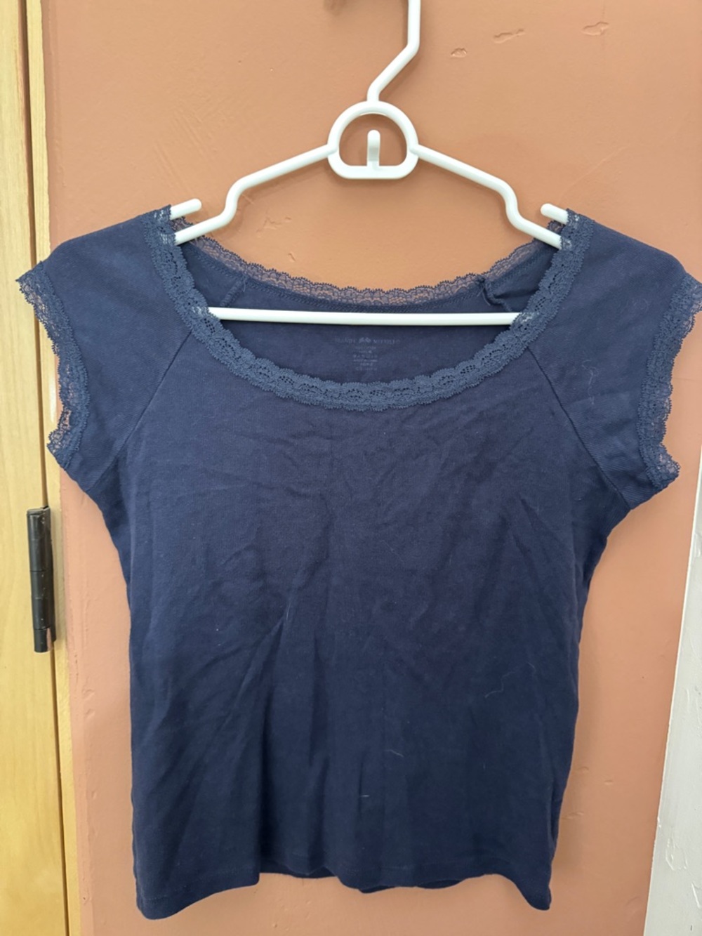 Brandy Melville Navy Lace-Trim Tank Top